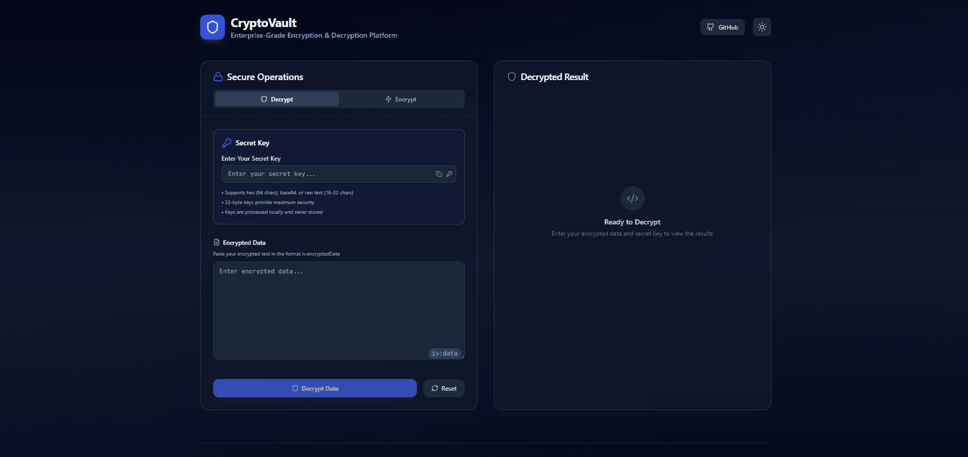 CryptoVault – Enterprise-Grade Encryption & Decryption Tool